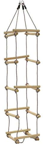 Tidyard Kinder-Strickleiter klettergerüst mit 4 Seiten, 5 Stufen, Länge 200 cm für Kinder, Kiefernholz