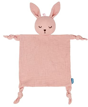 Hase Schnuffeltuch Baby Schmusetuch mit Hase-Köpfchen Kuscheltuch, Kuscheltier Hase für Babys, Baumwolle Musselin Tuch Babydecke Komfort für Neugeborene Babys - Geschenk zur Geburt Junge und Mädchen