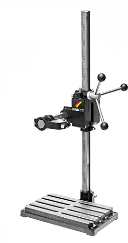 WABECO Bohrständer Fräsständer BF1243 mit 3-Speichen Drehkreuz Z-Achse, 2 Zustellachsen vertikal/horizontal Säule 750 Ausleger 500 mm Made in Germany