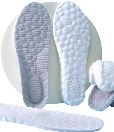 Plantillas Memory Foam para Zapatos Hombre y Mujer, Plantillas Viscoelásticas Confort para Trabajar de Pie, Deporte y Botas de Seguridad, Absorción de Impactos (41-44)