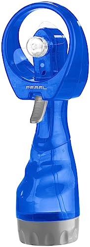 PEARL Ventilator für unterwegs: Hand-Ventilator mit Wassersprüher, 300 ml-Wassertank,Versandrückläufer (Handventilator mit Wassersprüher, Handventilator mit Wasserkühlung, Tischventilator)