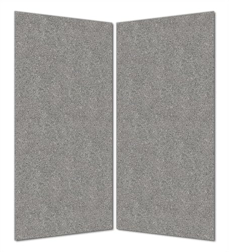 Wallario Selbstklebende Duschrückwand 160 x 180 cm, 2-teilig mit Motiv Muster Grauer Marmor Optik -Granit - marmoriert - Wandverkleidung Fließenersatz mit Hochglanzlaminat in Glasoptik
