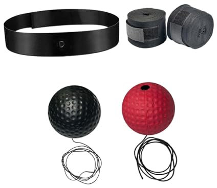 Oshhni Box-Reflexball-Stirnband, Punchingball, MMA-Boxausrüstung, Reflexball an Schnur mit Stirnband für Muay Thai, 2 Boxball