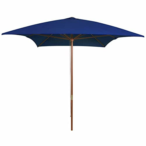 Gecheer Ombrellone da Esterni con Palo in Legno 200x300 cm Blu,Ombrelloni da Giardino,Ombrellone da Giardino Decentrato,Ombrelloni da Esterno,Ombrelloni da Spiaggia Mare Balcone