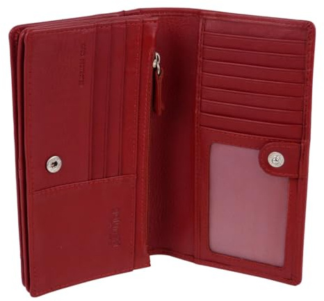 Golunski Damen-Geldbörse/Geldbörse aus Leder mit RFID-Schutz – Rot