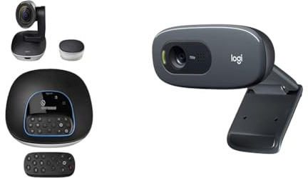 Logitech Group Bundle per Videoconferenze & C270 Webcam HD, 720p/30fps, Videochiamate HD Widescreen, Correzione Automatica ‎Luminosità, Microfono Riduzione del Rumore