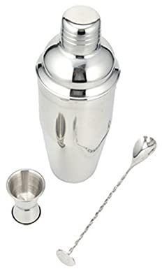 YYBDENL Miscelatore per Vino Agitatore del Cocktail Set Agitatore di Drink in Acciaio Inossidabile con Cucchiaio e Jigger Martini Shaker & Bar Shaker Principianti Shaker per Cocktail