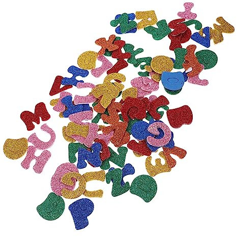 ORFOFE 2 Packungen Glitzernde Buchstabenaufkleber Aus Schaumstoff Selbstklebende Alphabet Aufkleber Für Kinder Bastelarbeiten Belohnungen 80 Stück Pro Packung