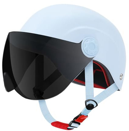 retrò Casco Scodella Portatile Mezzi Caschi Jet, Mezzo Casco da Motociclista Vintage Caschi Caschi Casco A Scodella Scooter Motorino ECE Omologato Mezzo Elmetto da Moto retrò