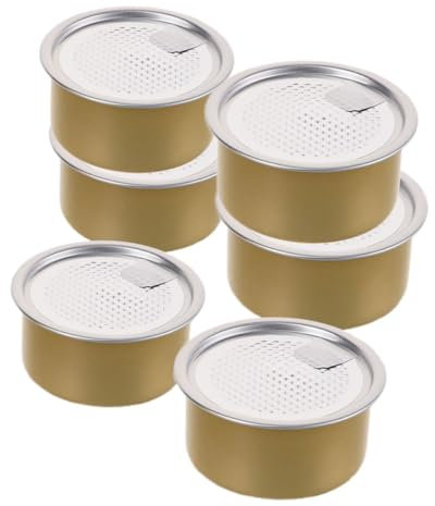 Amosfun 6 Pack Pet Treats Tin Storage Containers Metal Round Dog Food Tins Airtight Cat Food Bins with Lids