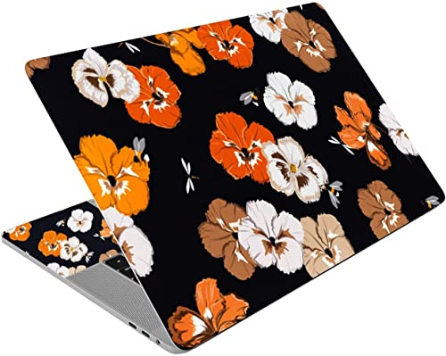 Mibbxea 15-15,6 Zoll Laptop Skin Sticker, Wiederverwendbare Vinyl Aufkleber für 13 13,3 14 15,4 Zoll Laptops & Netbooks, Dekorative, Kratzfest, Staubdicht, Wasserdicht (027 Biene & Libelle & Blume)