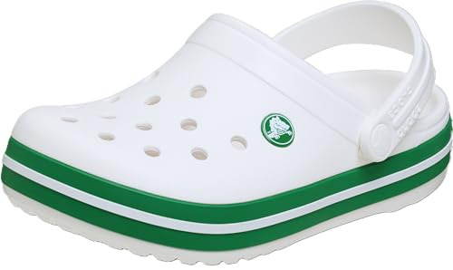 Crocs Crocband Clog K Träskor unisex – barn, White/Green Ivy, 32/33