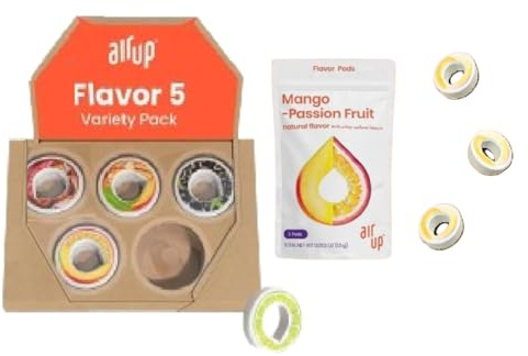 Air up pod, 8 x Pod 5 | Tè freddo alla pesca, Ribis Nero, Lime, Ciliegia e Kola | + 3 x Mango e Frutti Della Passione