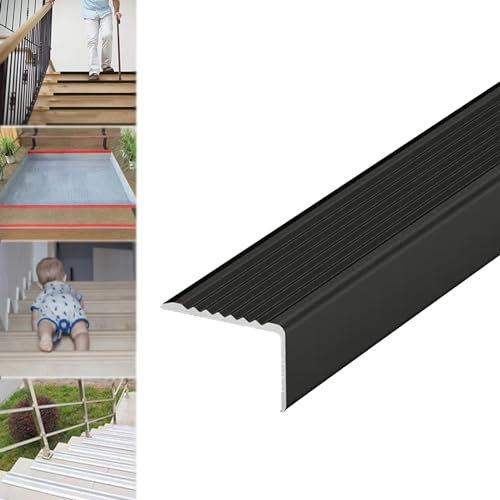 Metal Stair Nosing Edge Protector 90cm Non Slip Threshold Strip for Indoor Outdoor Stair Steps Carpet Edging Trim with Edging Trim Tread Strips for Corners