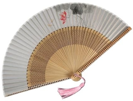 NTIYOU Folding Fan Hand Held Fans Silk Folding Fans Flower Printed Fans Handheld Folded Dance Fans Vintage for Women and Men Gifts Hand fans