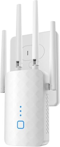 CINAMON WLAN Verstärker, WLAN Repeater 1200Mbit/s, Dual Band 5GHz 2.4GHz WiFi Verstärker mit LAN Ethernet Anschluss, WPS, Kompatibel Allen Standard WiFi Routern, Deckt bis zu 200㎡ und 30 Geräte ab