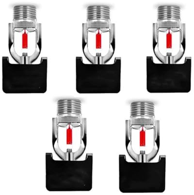 Wuyangcun Lot de 5 têtes d'arroseur d'incendie - 68 ℃ - Déclencheur automatique de température - Ampoule en verre pour système d'arrosage d'incendie (DN15-paroi latérale)