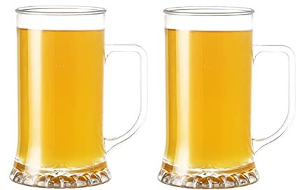 SBJKLYRN Vasos de Cerveza， Vaso de pinta personalizado, vaso de cerveza, jarra de cerveza, juego de jarras de cerveza tradicionales con asas, vasos de cerveza congelables