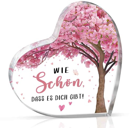 Gleevara Geburtstagsgeschenk für Frauen, Herzförmige Acryldeko | Geschenke für Frauen, Geschenk für Freundin, Ehefrau, Frau, Geburtstag, Wie Schön, DASS Es Dich Gibt