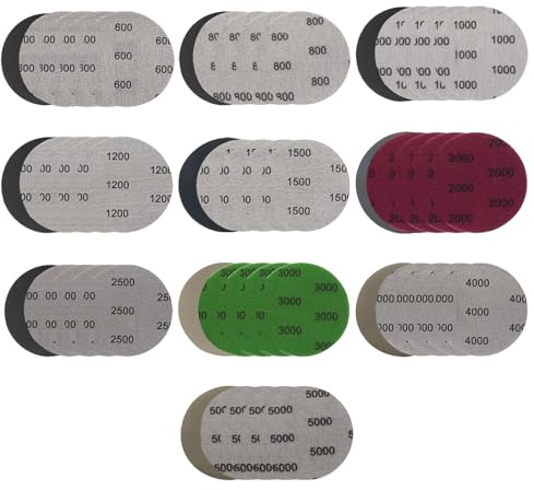 Papel de lija para faros de coche, 75 mm, 50 unidades, disco lijado, 75 mm, papel de lija 1000 2000 3000, papel de lija 1000, 2000, 3000, 4000, 5000, papel de lijar carrocería, grano 600/800/1200/1500