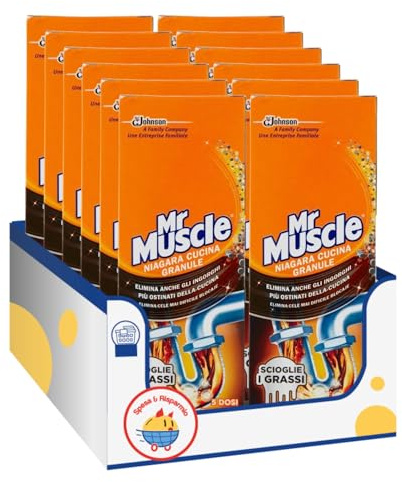 Disgorgante gel granulare per tubi e scarichi – 250g kit con Spugna Brandizzata SPESA & RISPARMIO Inclusa – Variazioni 4/8/12 Pezzi (12)