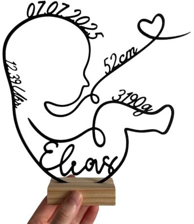 Personalisierter 3D-Babyaufsteller | Wunschname & Geburtsdaten | Babygeschenk | Geburt | Taufe | Dekoration | Geschenkidee | Geburtsgeschenk