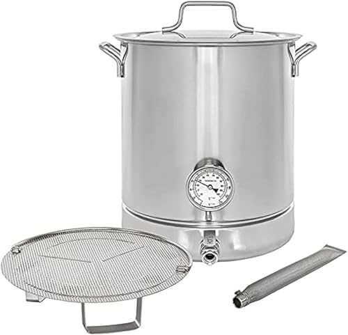 60l Home Brew Kettle Stockpot Mit Deckel, Kugelhahn Und Thermometer Zum Bierbrauen, Kochen Und Kochen Von Edelstahl