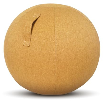 kenoko Ergonomique Ballon Bureau Siège NAMI 55 cm | Idéal pour Bureau, Yoga et Grossesse | Revêtement Lavable | Boule Gonflable avec Pompe Incluse | Couleur: Janue