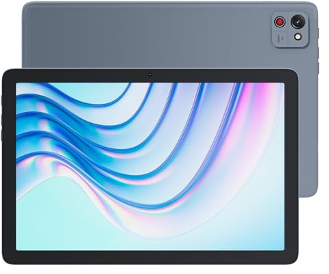 CUBOT Tab 65 - Tablet 10.1 HD+, 12GB RAM (4GB+8GB Ext.), 128GB ROM, Wi-Fi Dual Band, Cámara 13MP, Batería 6200mAh, Android 15, Unisoc T615, Gris, Incluye Teclado y Ratón BT