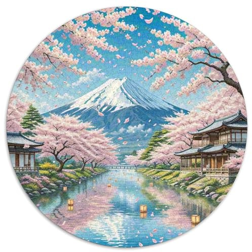 Kirschblüte 1000 Stück Puzzle Rund Fur Erwachsene Und Kinder Blumen Legespiel Geschicklichkeitsspiel Geschenk Fordernd Kleinkinder 1000pcs (67.5x67.5cm)