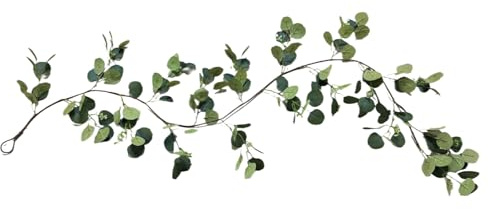 Guirlande Eucalyptus pour Table, Guirlande De Lierre D'Eucalyptus 1.8m, Lumières LED Fausse Vigne sur Pile pour Décoration Intérieur Extérieur, Décoration Maison Cheminée Porche Fête Ferme
