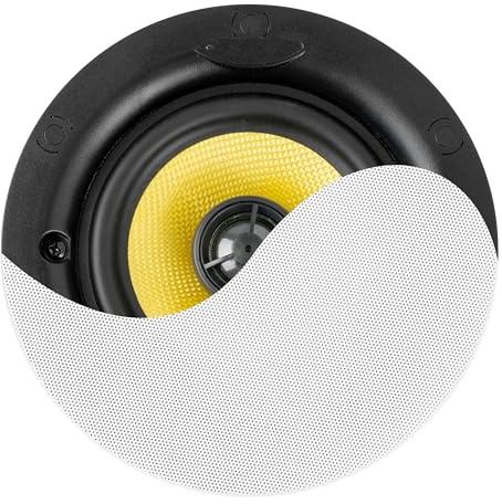 Power Dynamics KVCS5 HQ - Haut-Parleur de Plafond 5,25″ IP44 Blanc - Enceinte encastrable résistante à l’humidité pour Salle de Bain, Commerce et terrasse Couverte