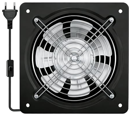 Ventilatore da 150 mm, 600 m³/h, silenzioso, con valvola di ritorno, potente ventilatore da parete, per cucina, bagno, garage
