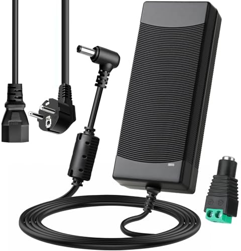 Adaptador de Alimentación AC/DC 12V 10A, Conversor de 100-240V AC a 12V DC con Conector de Corriente DC, Ideal para Tiras LED, Routers y Otros Dispositivos