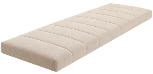 Generisch Bankkissen für Sitzbank, Abnehmbare & Waschbare Bankauflage mit Rutschfester Unterseite, Sitzkissen für Küchenbank, Fensterbank, Gartenbank, Eckbank – Innen & Outdoor,Milk tea color,45x145cm