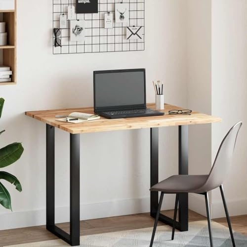 Vorpalize Schreibtischplatte Unbehandelt, 100x80x2 cm Massivholz Akazie, Rechteckig, Robuste Holzplatte für Küche, Büro, Werkbank