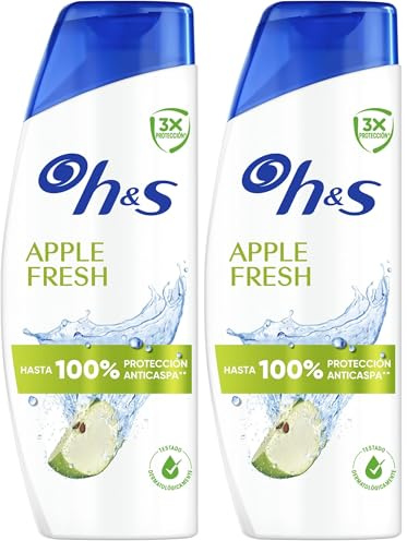 H&S Apple Fresh Champú Anticaspa 300ml, Combate Caspa, Grasa, Picor desde Primer Lavado, 100% Protección Anticaspa, Limpieza Fresca, Aroma Manzana (Paquete de 2)