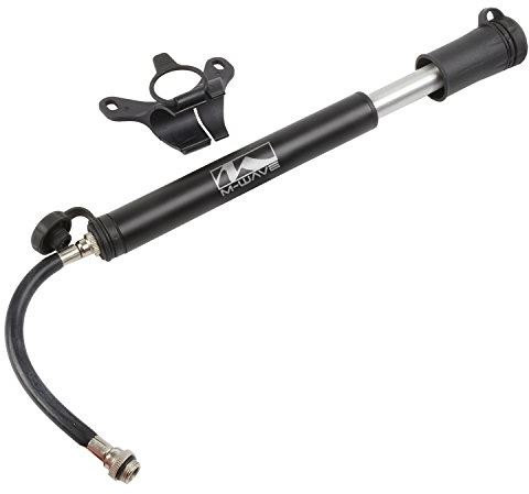 M-Wave Flexi Tube Fahrradpumpe, Minipumpe, Handpumpe, Luftpumpe, AV, DV, FV, Autoventil, Dunlopventil, Französisches Ventil, aus Aluminium, 89 g, Abnehmbarer Schlauch