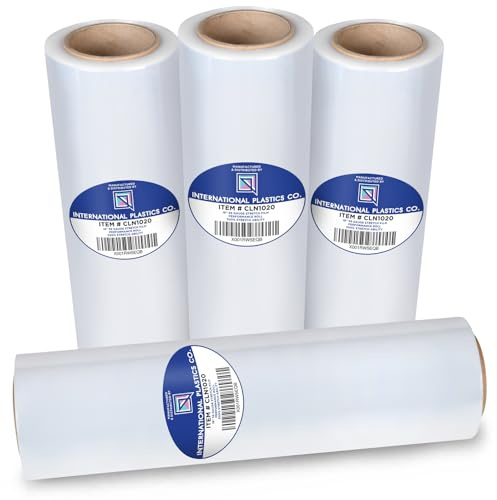 Stretchfolie, 45,7 cm, 450 m, 7 Schichten, 80 Gauge, Industriestärke, bis zu 800% Dehnung, 20 Mikron, transparent, langlebig, haftend, für Verpackung, Umzugspackung, strapazierfähige Schrumpffolie