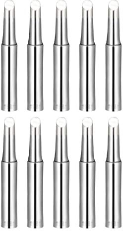 sourcing map Soldering Iron Tips 4mm x 6.5mm Bevel Edge Replacement for Solder Station Tip 900M-T-4C Silver 10pcs