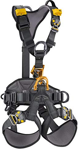 PETZL - Astro Bod Fast Versione Internazionale, Imbracatura Unisex Adulto, Nero/Giallo, UNI, taglia unica