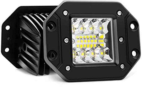 Willpower 2pcs 8cm 42W Faro da Lavoro LED 12V 24V Cubo Faretto LED Spot Luci di Lavoro 6000K Fari Led Fendinebbia Luci per Trattore Auto Fuoristrada Camion ATV Barca 4x4