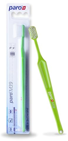 paro classic S39 –Zahnbürste mit 39 Filamentbüscheln und weichen Filamenten und ergonomischem Griff, für gründliche Zahnpflege und optimalen Schutz des Zahnfleischs (Farbe nicht wählbar)