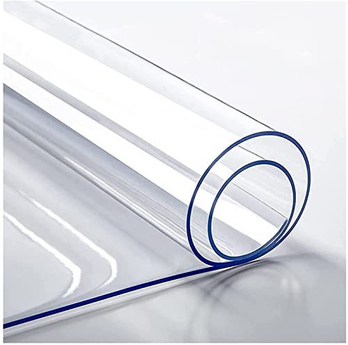 Tischschutz Folie Transparente PVC Folie Schutzfolie Glasklar Tischdecke Tischfolie,Wasserdicht VerschleißFest HitzebestäNdig,Geeignet FüR KüChe, Garten Und BüRo(Color:1.5mm,Size: 70x130cm)