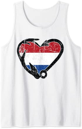 Angeln und Jagd - Fischhaken Elch Geweih Niederländische Flagge Tank Top