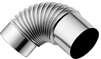 WANGMUMU Edelstahl-Schornsteinrohr-Kamineinsatz 90-Grad-Bogen 60/70/80 mm for Outdoor-Camping-Holzöfen-Heizungs-Auspuffrohr go (Color : 70mm)