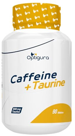 OPTIGURA - Caffeine+Taurine - Formule de Caféine + Taurine - 90 Gélules