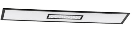 EGLO LED Deckenleuchte Bordonara, dimmbare Deckenlampe mit Fernbedienung | rechteckige Deckenbeleuchtung aus Metall in Schwarz und Kunststoff in Weiß, warmweiß-kaltweiß, RGB, 120x30 cm