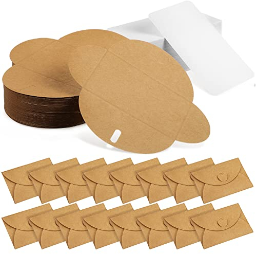 Operitacx 100 Briefumschläge Mit Blankokarten-Set Kraftpapierumschläge Für Geldgeschenke Dankeskarten Einladungen Geburtstagskarten Zum Selber Gestalten (10 5×7 5Cm) Karteikarten A6