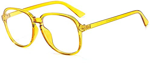 Pinklady Gafas grandes de gran tamaño, retro, vintage, clásicas, transparentes, marco de lente HD